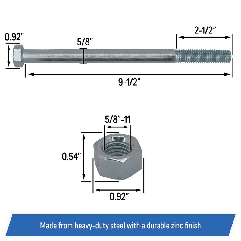 DURAFORCE Spindle Blade Bolt Hex Nut 5-8 11x9 1 2 for SCAG Mower 04001 41 04020 09