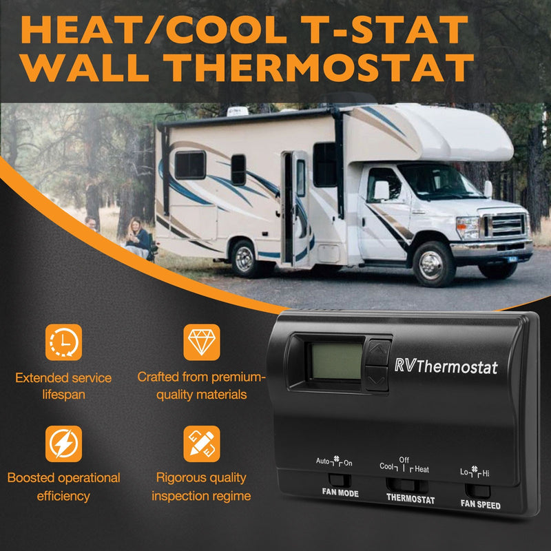 83303862 RV Digital Thermostat for Coleman Mach Air Conditioners 8330 337 Black