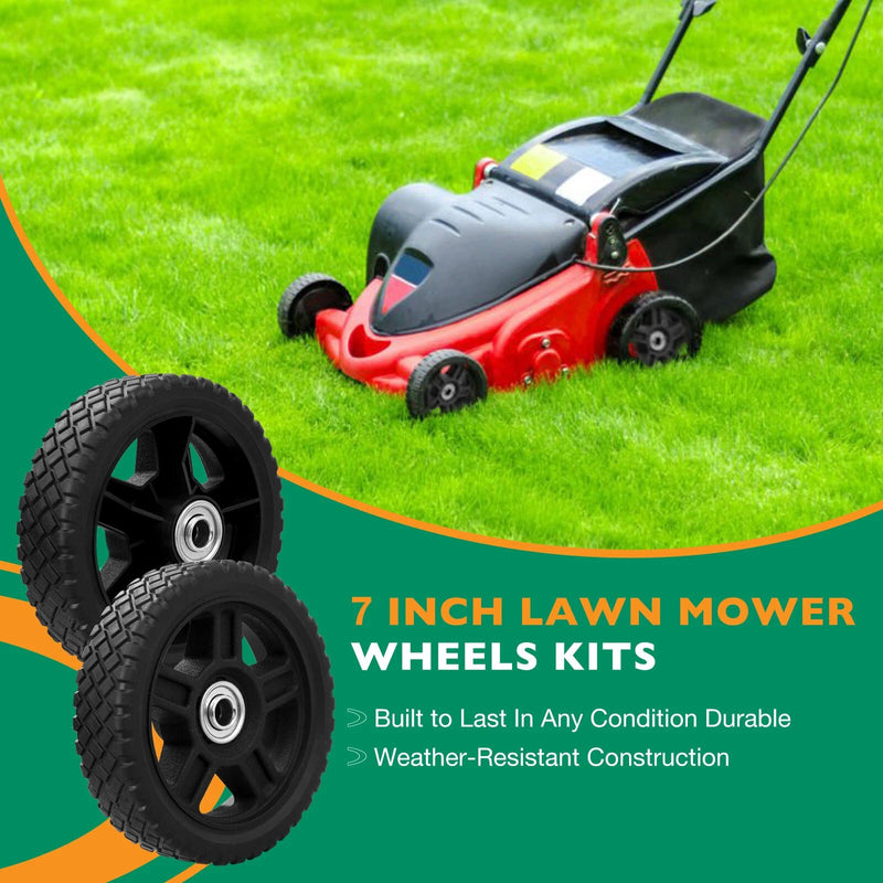 7 Inch Push Lawn Mower Plastic Wheels for Craftsman Generator Garden Tiller 2x