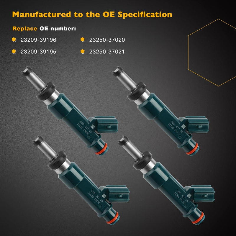 23250-37020 Denso Fuel Injectors for 2010 2015 Toyota Lexus CT200h Prius 1.8L 4x