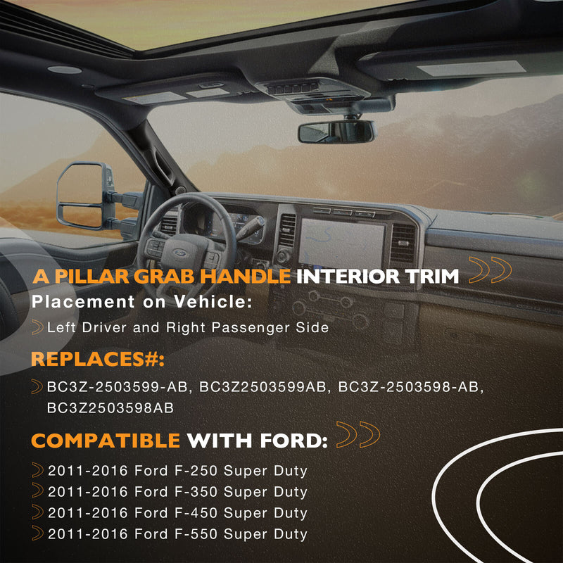 A Pillar Interior Trim Grab Handle Front Left Right for Ford F250 2011 16 Pair
