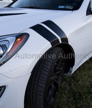 DURAFORCE 4 Inch Dual Fender Stripe Hash Mark Stripe Decal for Hyundai Genesis Coupe