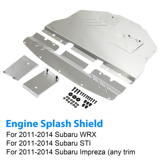 DURAFORCE Engine Splash Shield Under Tray Skid Plate for Subaru WRX Impreza 11 14 Aluminum