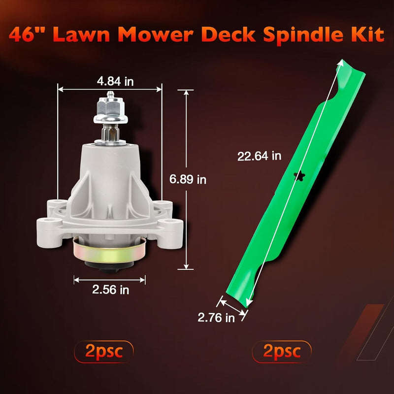 46 Mower Blade Spindle Belt Wheel Idler Kit for Husqvarna RZ4623 RZ46i Z246