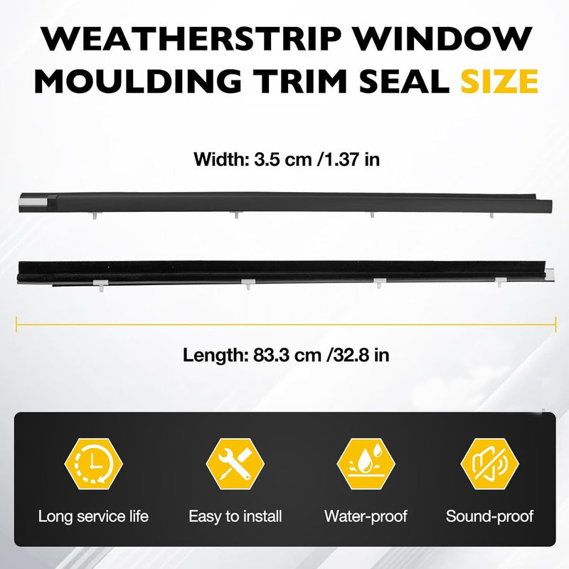 Front Weatherstrip Window Moulding Trim Seal Set for Toyota Tacoma 95 04 2 Piece