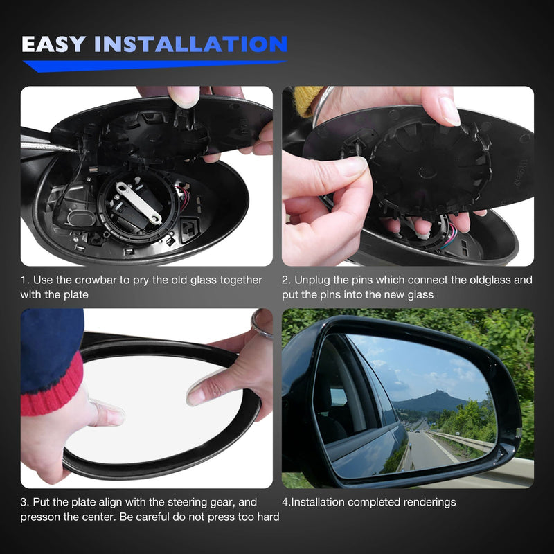 Heated Mirror Glass Upper Passenger Side Right for Ford F250 F350 SD 2017 2022