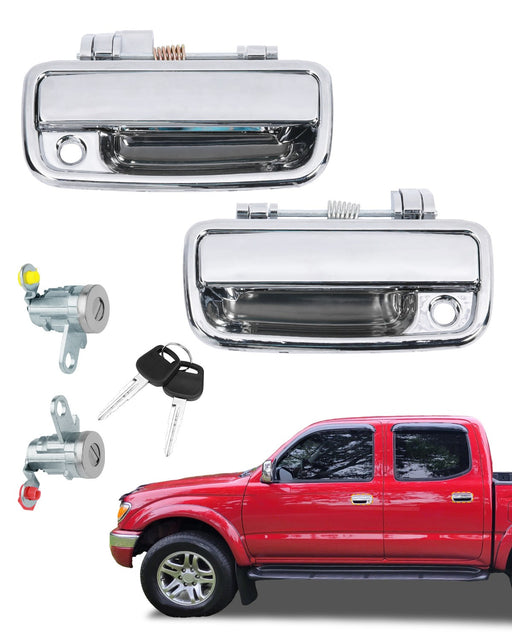 DURAFORCE Front Exterior Door Handles Lock Cylinders for Toyota Tacoma Hilux 95 12 2Pcs