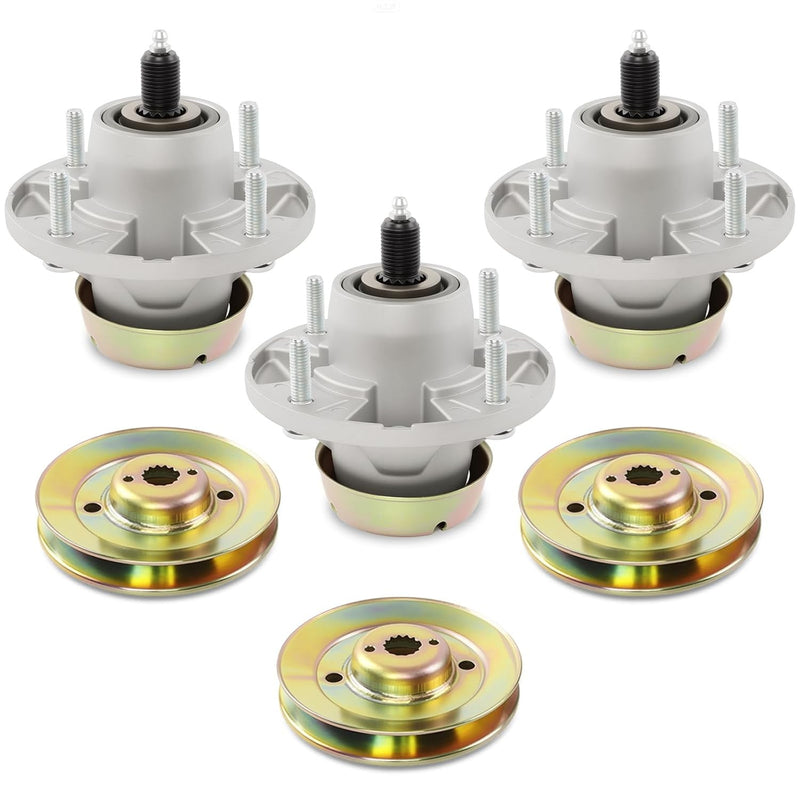 AM124498 M163464 Deck Spindle and Pulley for John Deere 48 54 Inch Z425 Z435 Z445 3 Pieces