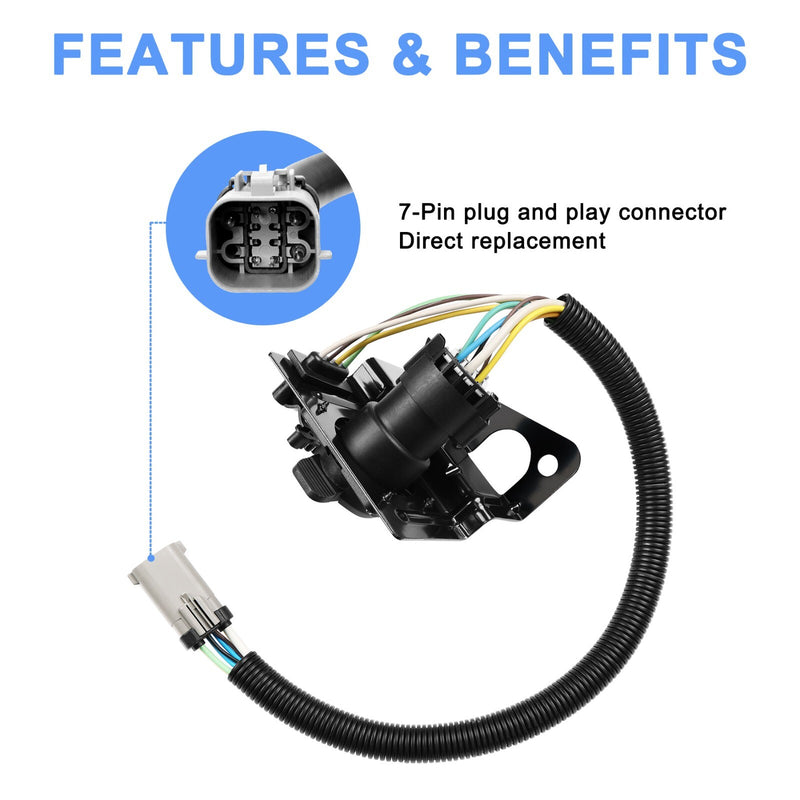 4 And 7 Pin Tow Trailer Hitch Wiring Plug For Ford F 250 F 350 1999 To 2001