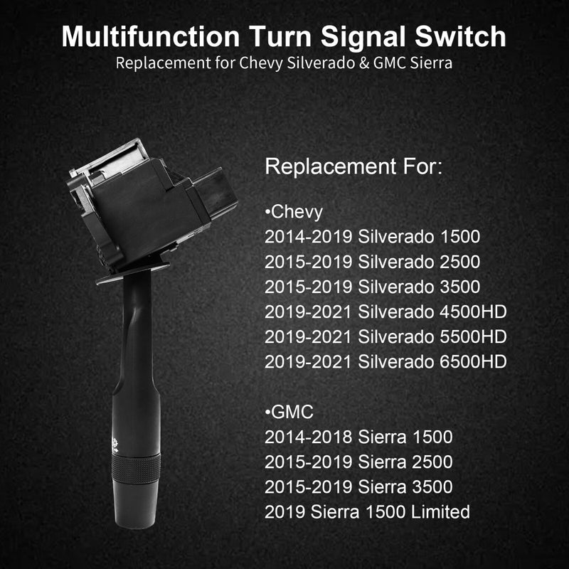 Turn Signal Wiper Hazard Switch for 2014 2021 Chevy Silverado GMC Sierra