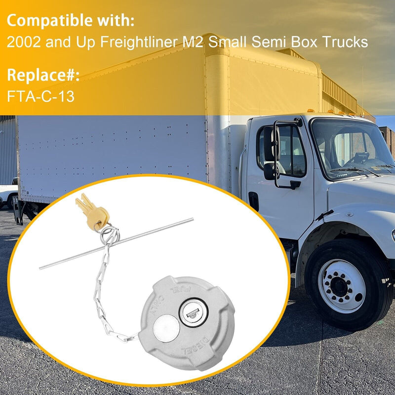 2 3/8 Locking Diesel Fuel Cap for 02 and Up Freightliner M2 Small Semi Box Trucks