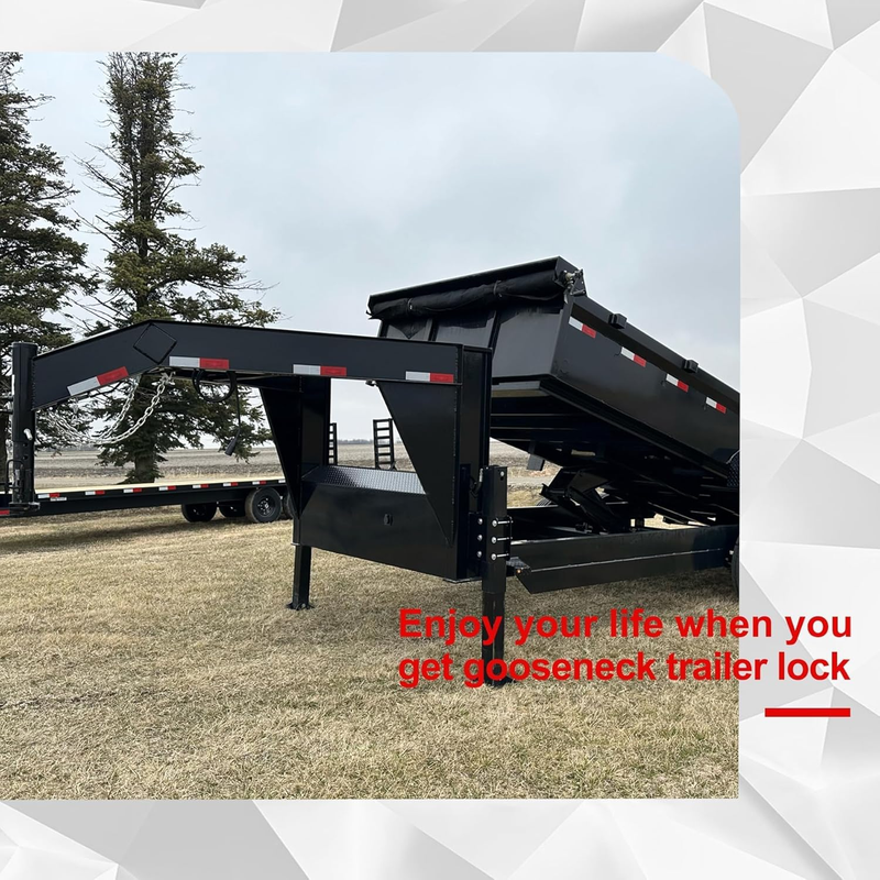 Gooseneck Trailer Hitch Lock with Key for RV Heavy Trailers Livestock Hauler