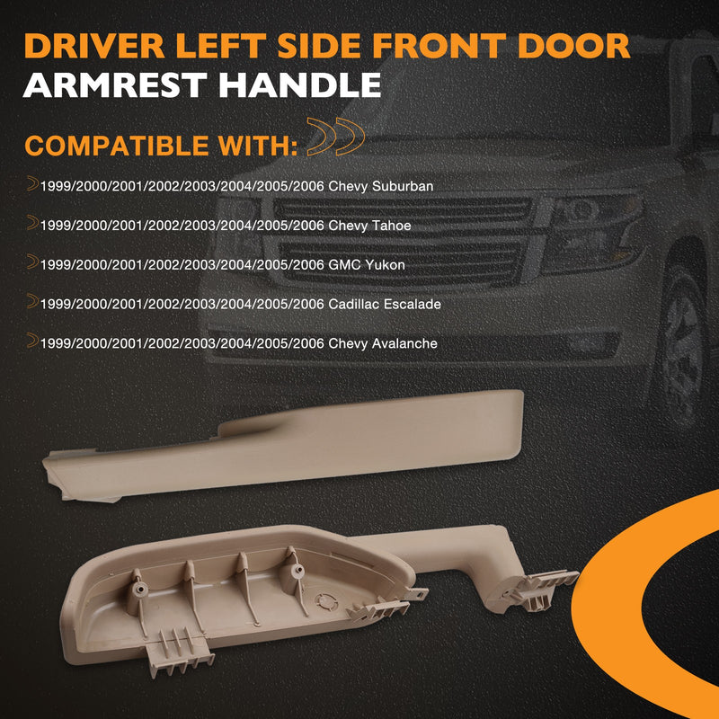 Front Left Driver Side Door Armrest Handle for Chevy Suburban GMC Cadillac 99-06