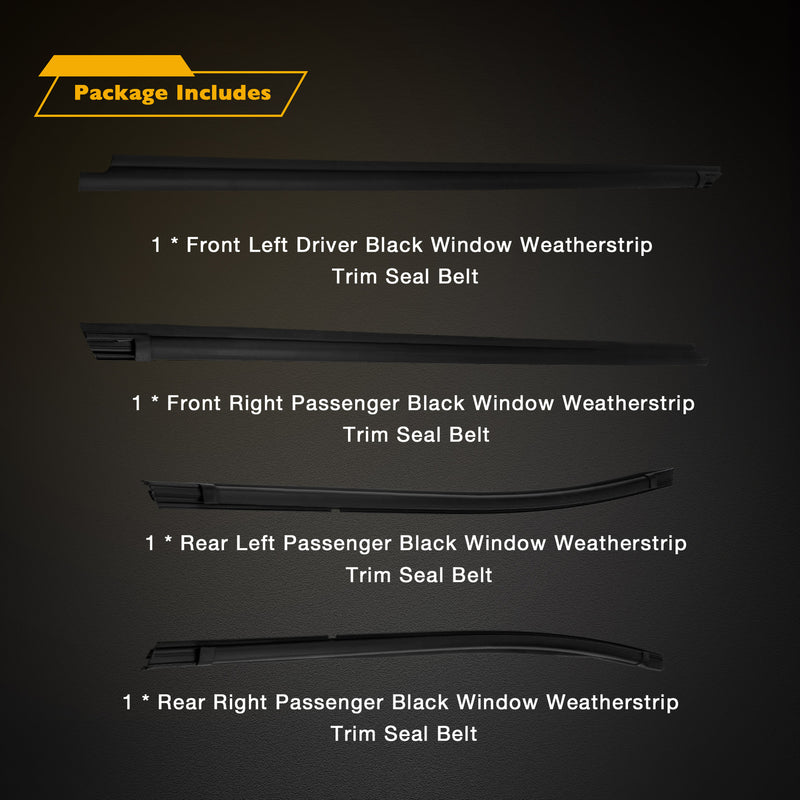 Outside Window Weatherstrip Trim Seal Belt for Toyota Tacoma Double Cab 05 15