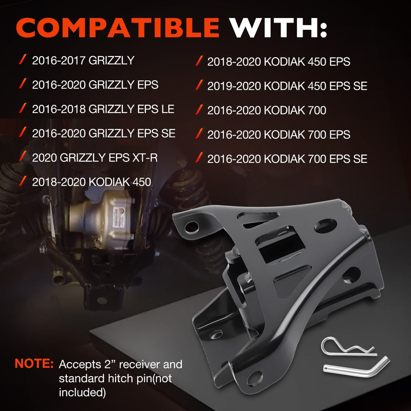 B16F85H0V000 Rear 2 Inch Receiver Hitch For Yamaha Kodiak 450 2018 2025