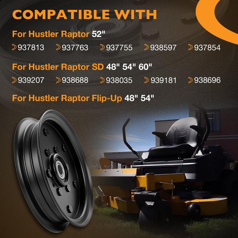 604231 Flat Idler Pulley For Hustler Raptor 48 52 54 60 Inch Mower 126124 1X