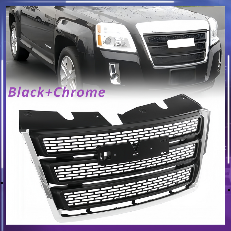 DURAFORCE Front Bumper Grille Black w/Chrome Trim For 2010-2015 GMC Terrain SLT GM1200630