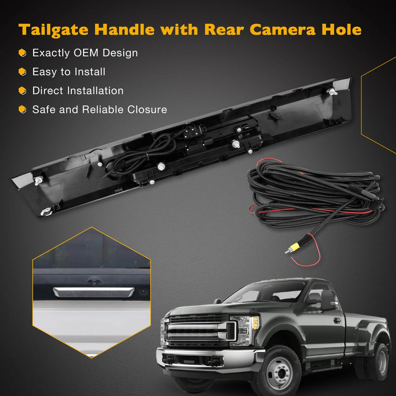 Tailgate Handle with Backup Camera Wiring Harness for Ford E350 F250 2017 2020