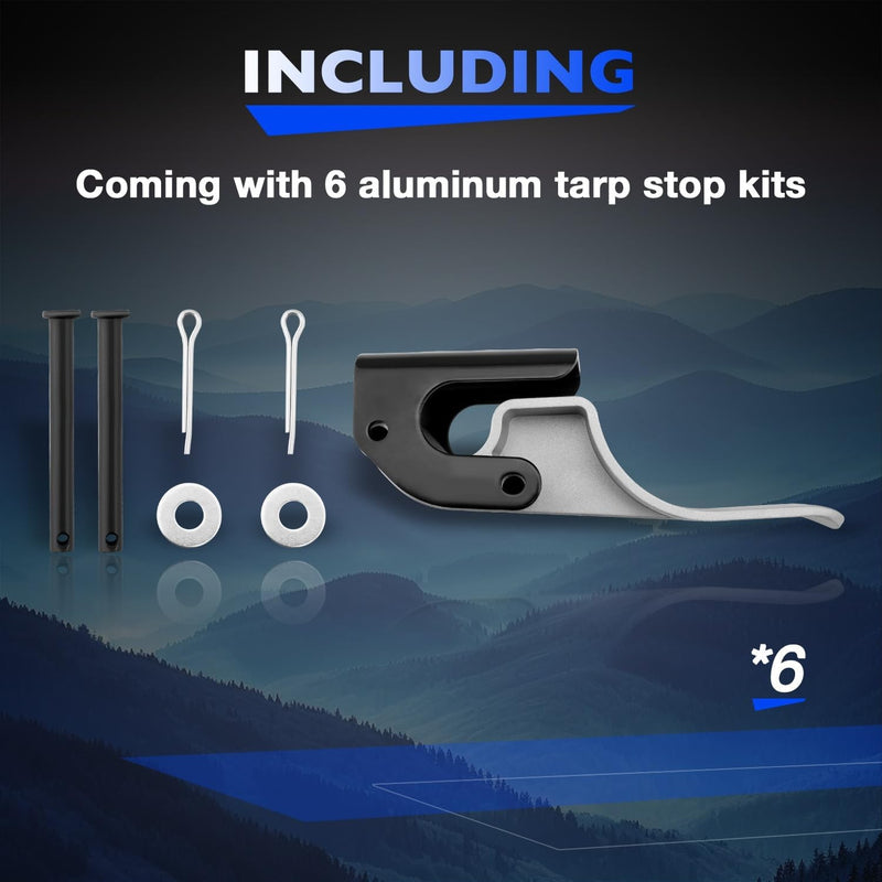 Easy Off Cast Aluminum Tarp Stop Upright With Body Mount Stops Bracket Kit 6X