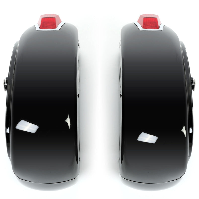 Universal Motorcycle Hard Saddlebag Luggage Bags with Light for Honda Harley Yamaha