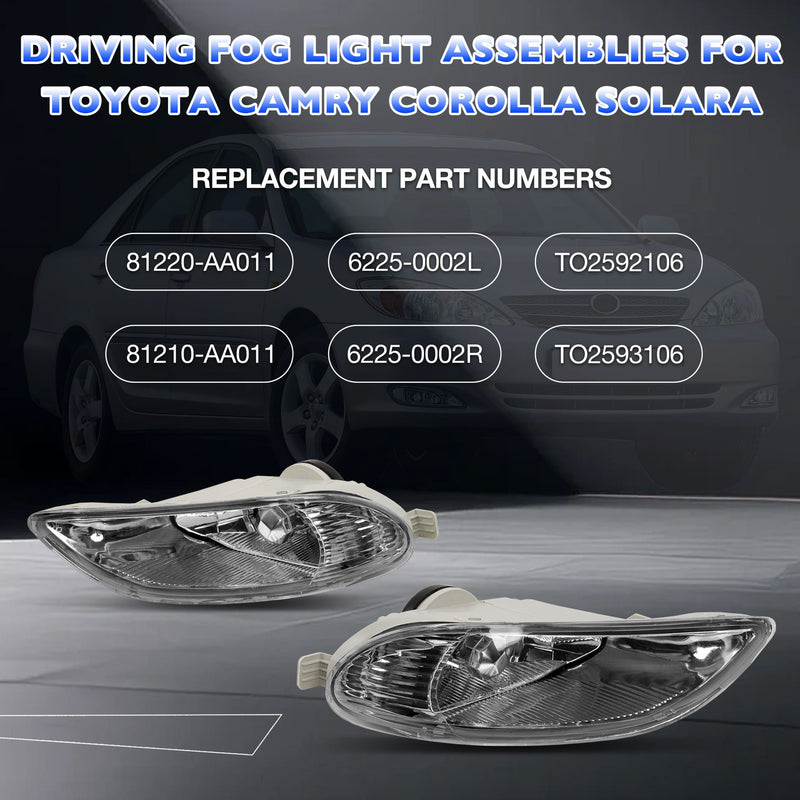 Fog Lights Driving Fog Lamps for Toyota Camry Corolla Solara 2002-2008 Pair