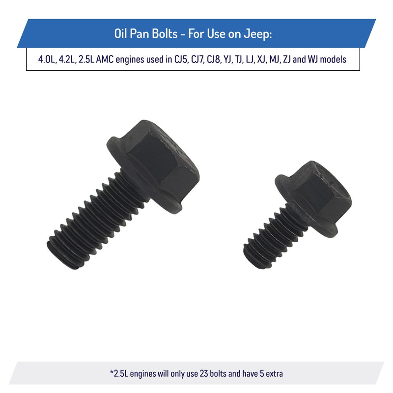 Oil Pan Bolts for Jeep CJ YJ TJ XJ MJ ZJ WJ 4.0L 4.2L 2.5L AMC V8 Engines