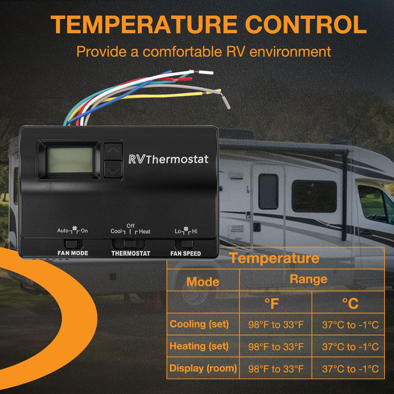 83303862 RV Digital Thermostat for Coleman Mach Air Conditioners 8330 337 Black