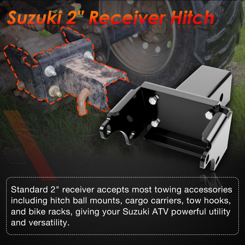 85180 2 Reciever Hitch for Suzuki Eiger 400 Vinson 500 King Quad 400 2002 2021