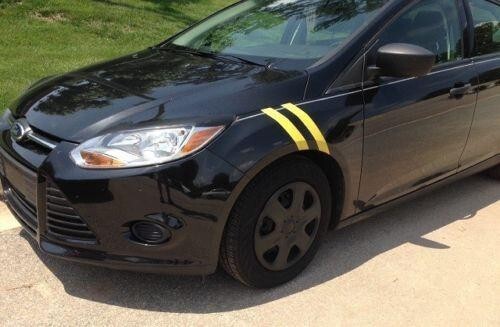 DURAFORCE 3 Inch Dual Fender Stripe Hash Mark Decal Graphic Kit for Ford Focus
