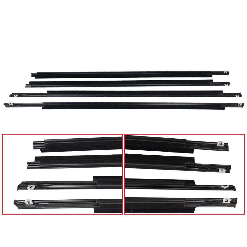 Front Rear Door Belt Moulding Weatherstrips for Toyota Prius 2004 2009