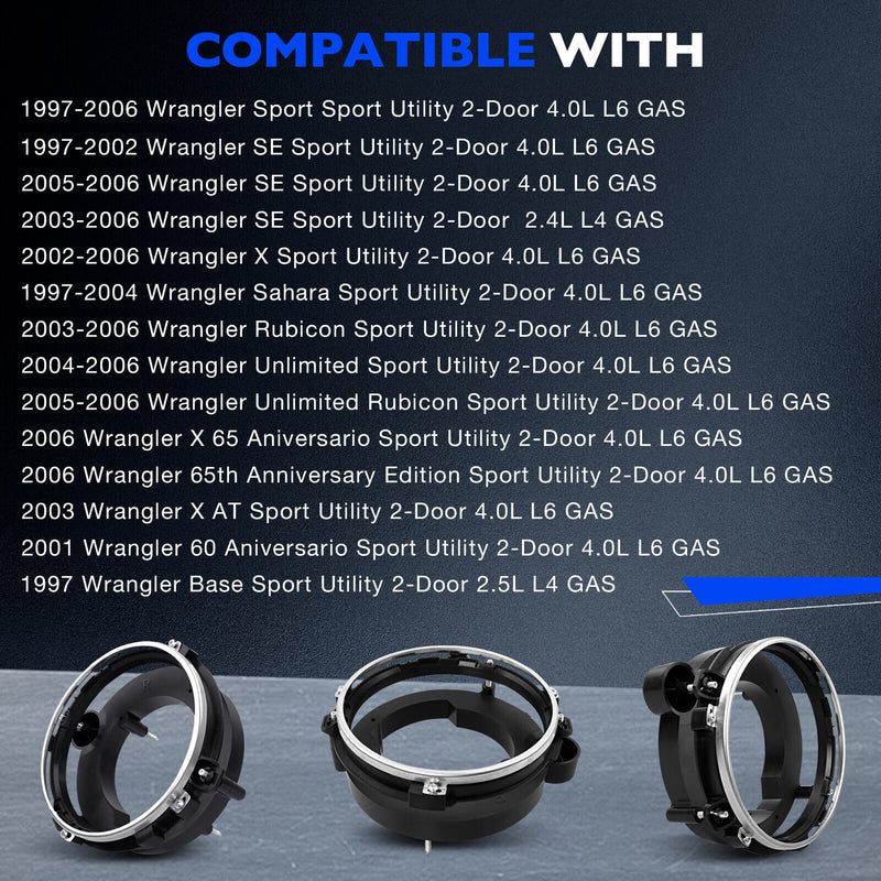 Front Left Right Side Headlight Bulb Brackets Buckets for Jeep Wrangler 97 06