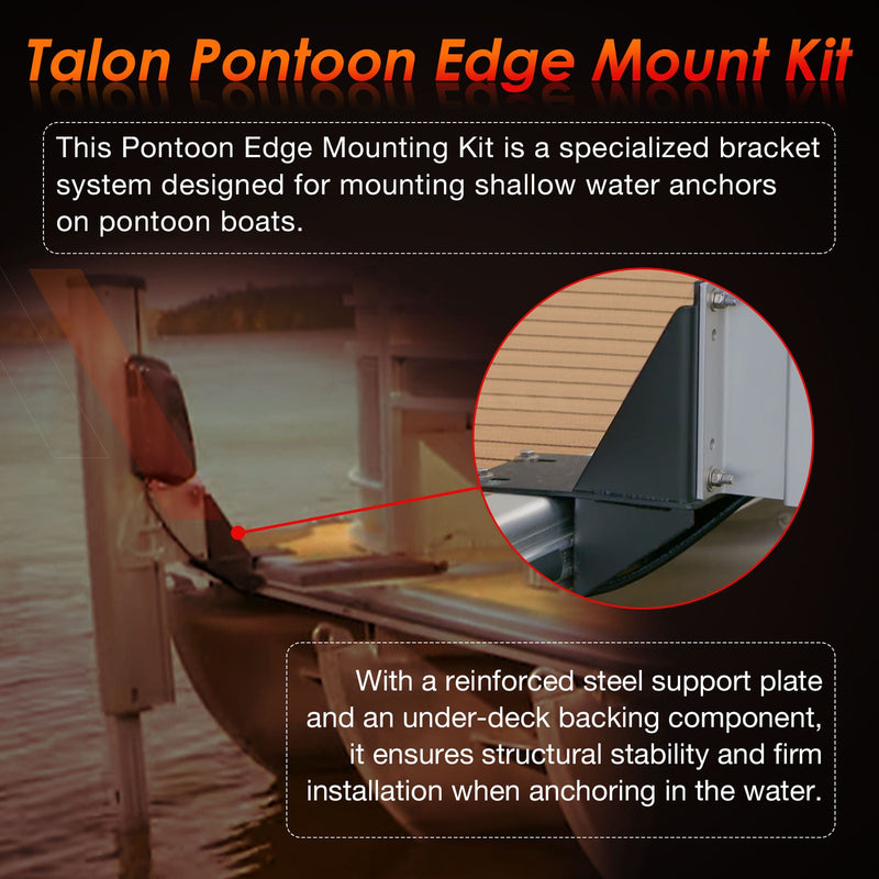 1810225 Pontoon Edge Mount Kit for Talon Shallow Water Anchor Steel Mount