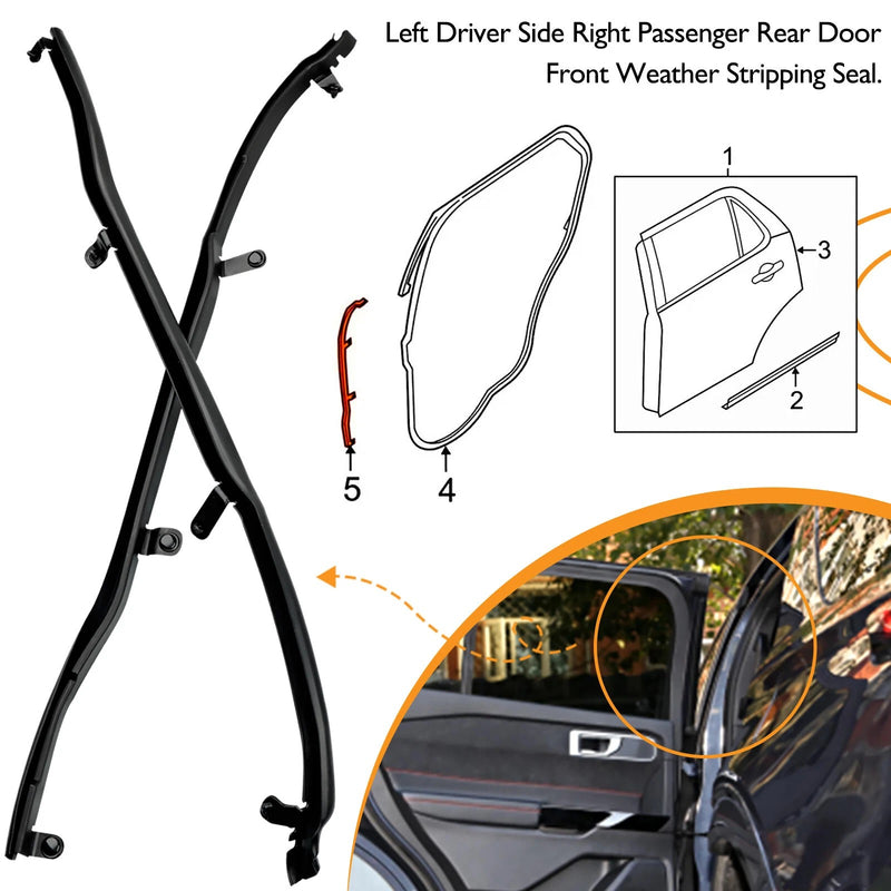 BB5Z7825324B BB5Z7825325B Door Weatherstrip Seal LH RH for 11-19 Ford Explorer