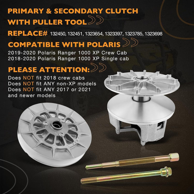 Primary & Secondary Clutch For Polaris Ranger 1000 XP HD 2019 2020 2018 Drive