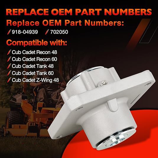 918-04939 Mower Deck Spindle for Cub Cadet Recon 48 60 Tank 48 60 Z Wing 48 Deck