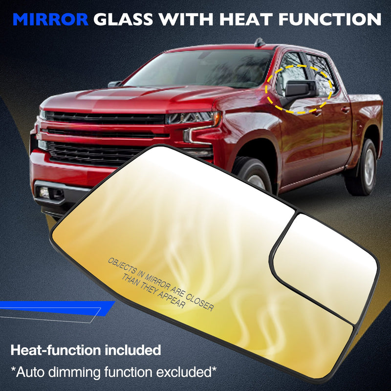 Right Passenger Side Heated Mirror for GMC Sierra Chevy Sliverado 2019 2025