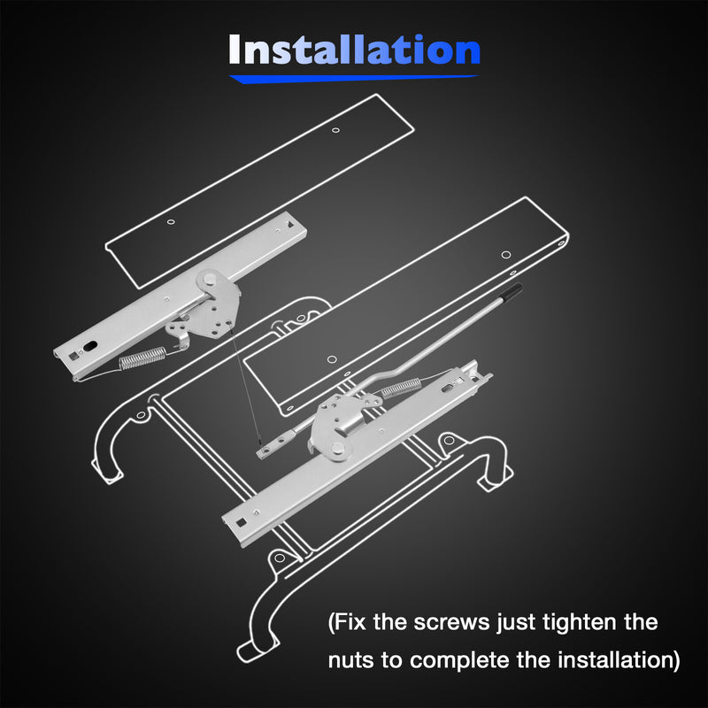 Universal Adjustable Seat Slider Dual Locking Rails Brackets Kit For Bucket Seat