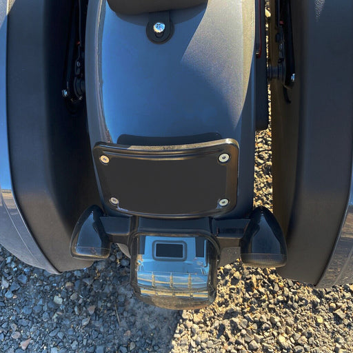 DURAFORCE Curved Laydown License Plate Mount Bracket Frame For Harley Softail Dyna Steel