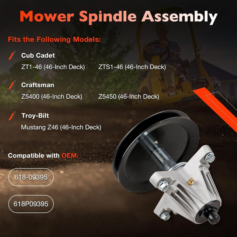 618P09395 Mower Deck Spindle Assy For Cub Cadet MTD ZT1 ZTS1 Z5400 46 Inch
