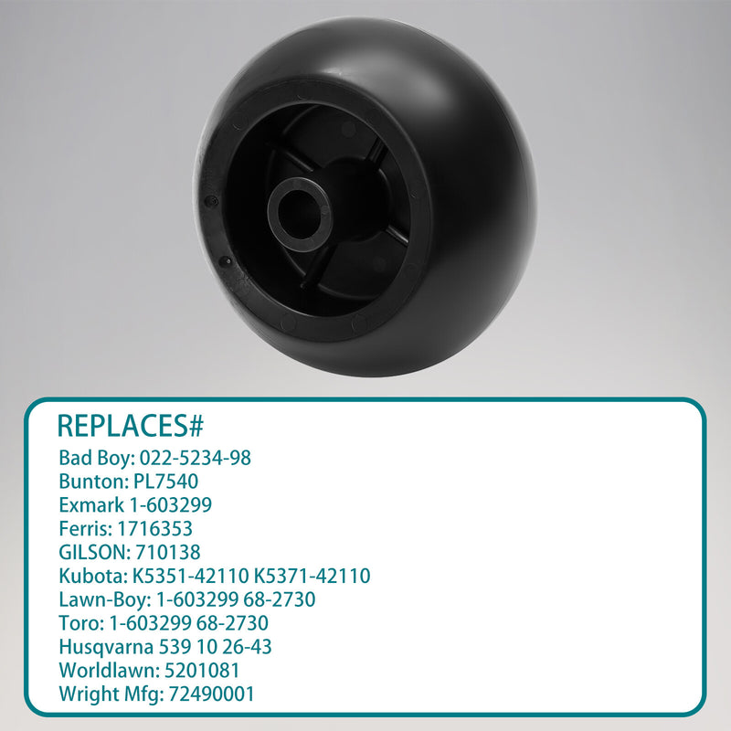 K535142110 Mower Deck Wheels Kit for Kubota Anti Scalp Wheel K537142110 6Pcs
