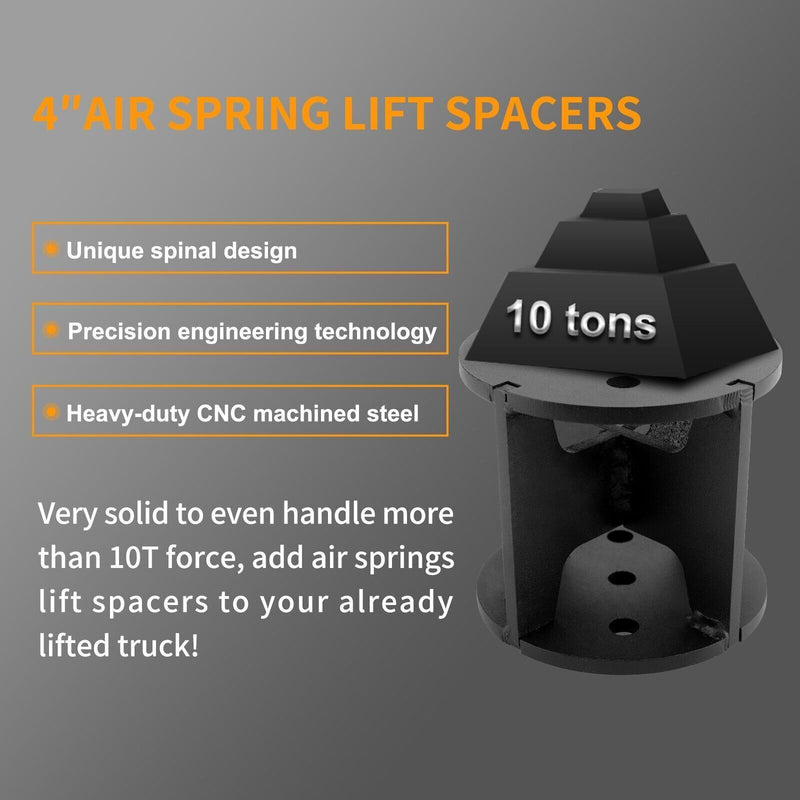 52440 4 Inch Universal Air Lift Spring Spacers Kit For Most Air Spring Lift Kits