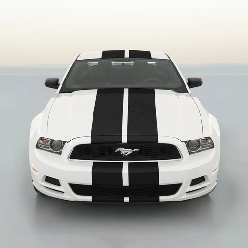 DURAFORCE 10 Inch Black Carbon Fiber Vinyl Rally Stripes Racing Stripe for Ford Mustang Cobra