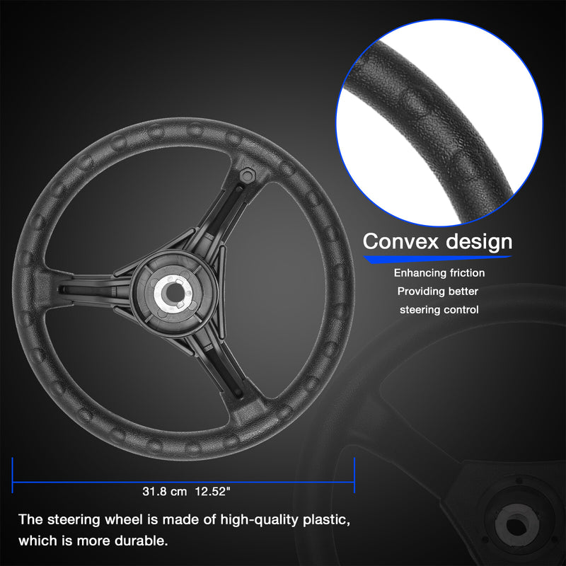 SS13713 13 Ft Boat Rotary Steering Cable with Wheel Kit for Outboard Marine