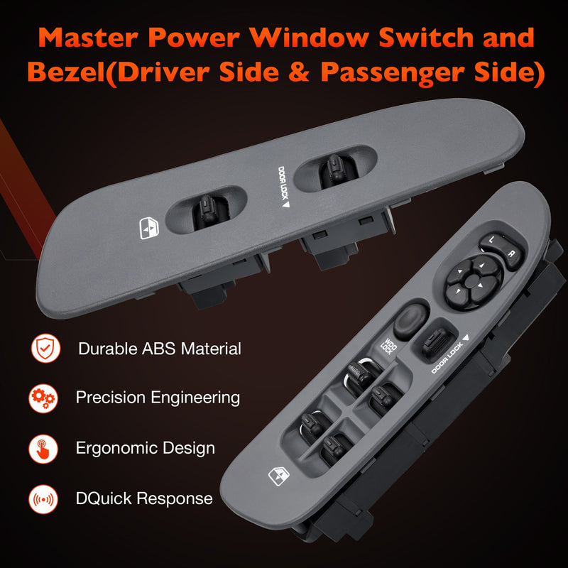 Power Window Door Lock Mirror Switch LH RH Bezel Kit For Dodge Ram 1500 01 09