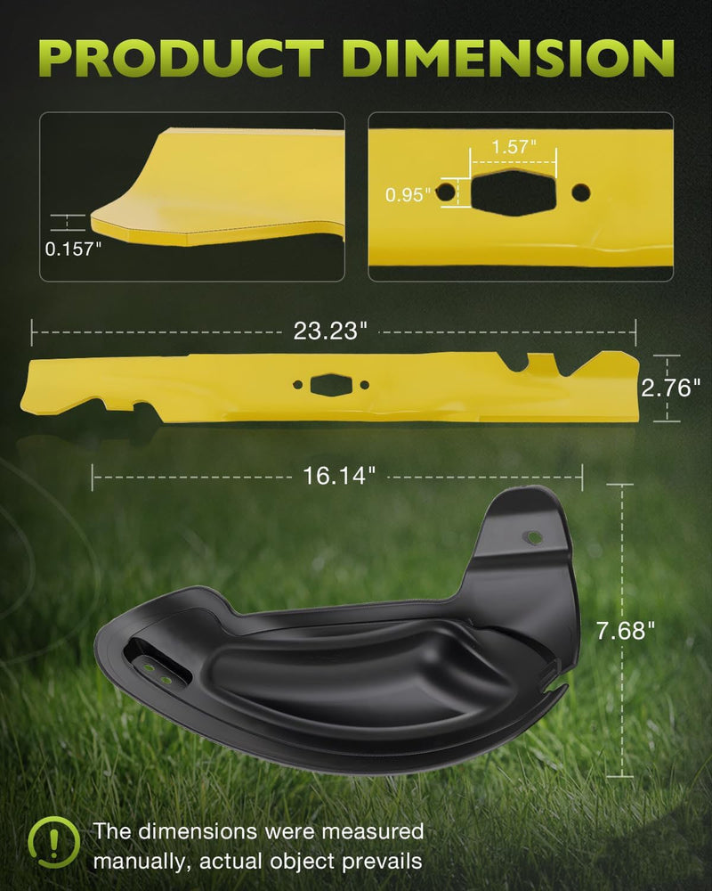 490 110 C203 Mower Blades and 631 05195A Deck Mulch Plate Plug for Cub Cadet