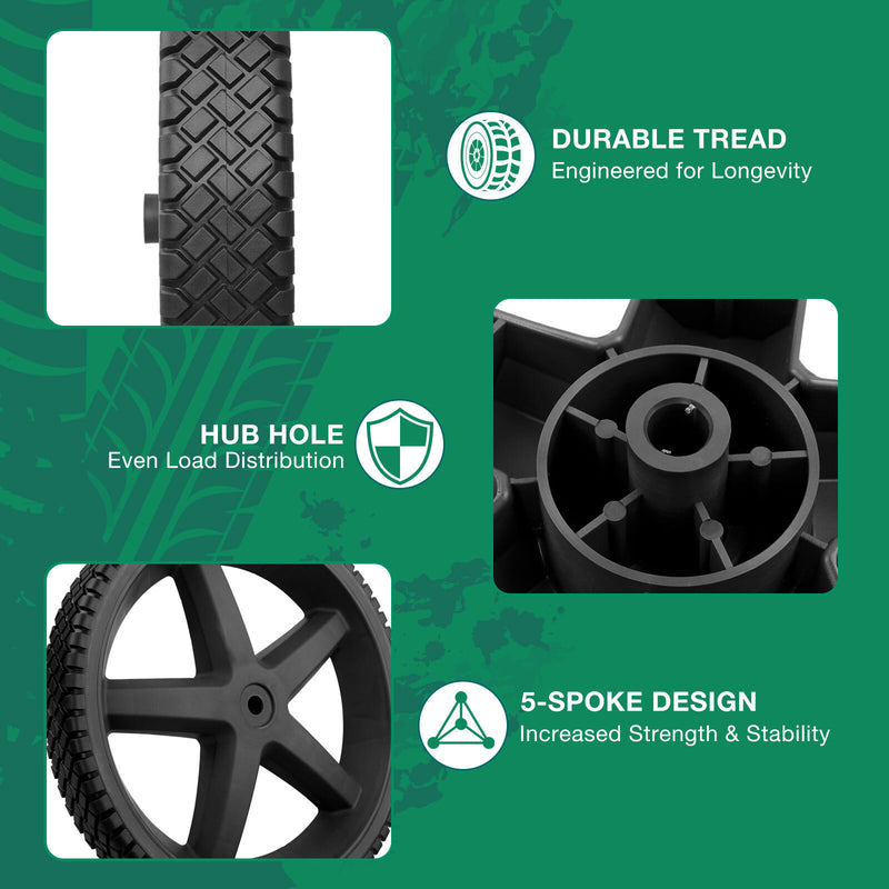 Pressure Washer Wheels for Homelite Ryobi RY80940B 12 x 1.75 1/2 Hub 2 Pack