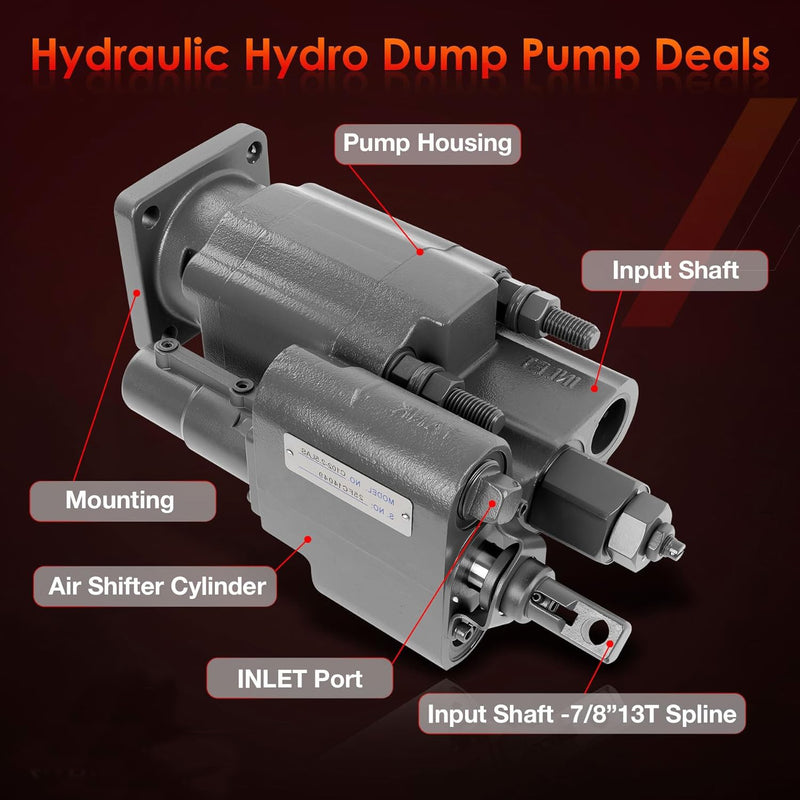 C102 PTO Dump Pump Hydraulic Cylinder Air Shift Direct Mount 7 8 13 T Spline
