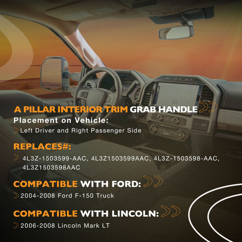 A Pillar Interior Trim Grab Handle Left Right for Ford F150 Lincoln 04 08 Beige