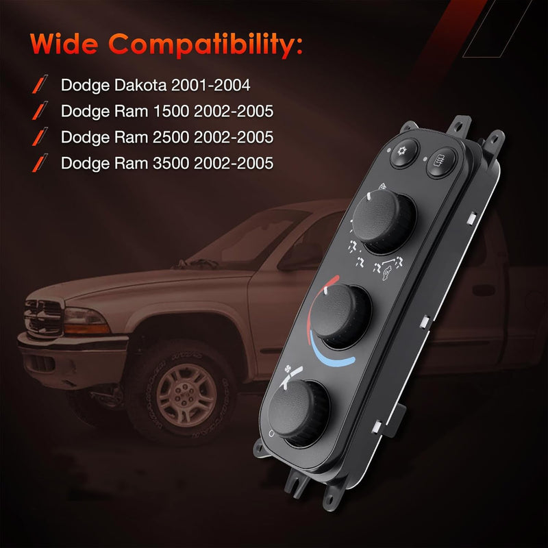HVAC Control Module A C Heater Climate Panel for Dodge Ram 1500 2500 3500 01 05
