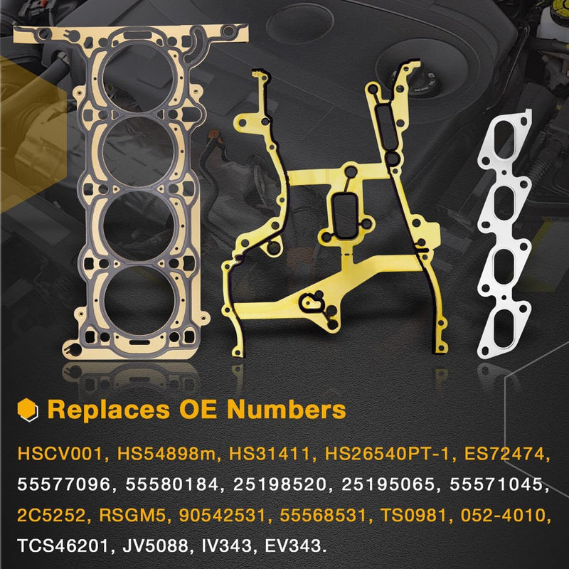 Head Gasket Piston Rings Timing Chain Kit for Chevy Sonic Cruze Buick 1.4L 11-16